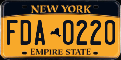 NY license plate FDA0220