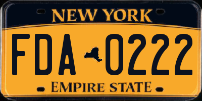 NY license plate FDA0222