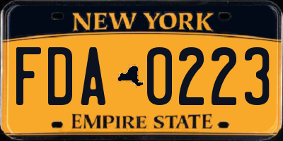 NY license plate FDA0223