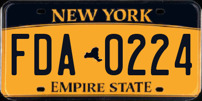 NY license plate FDA0224