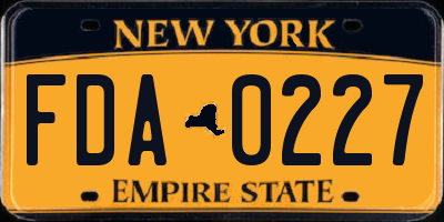 NY license plate FDA0227