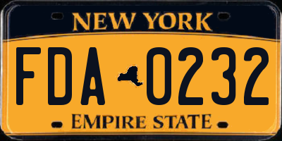 NY license plate FDA0232