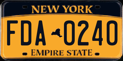 NY license plate FDA0240