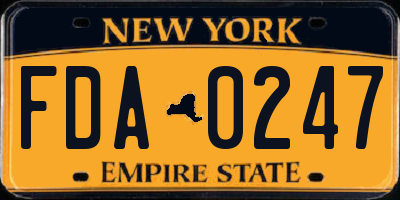 NY license plate FDA0247