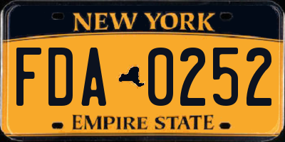 NY license plate FDA0252