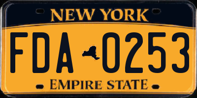 NY license plate FDA0253