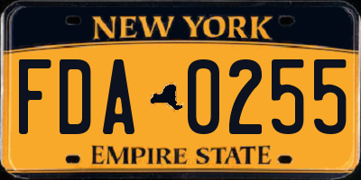 NY license plate FDA0255