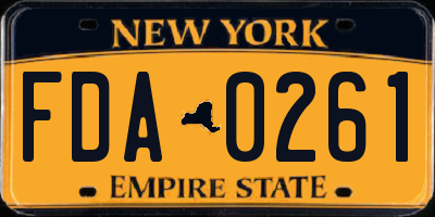 NY license plate FDA0261