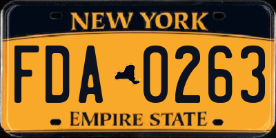 NY license plate FDA0263