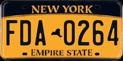 NY license plate FDA0264