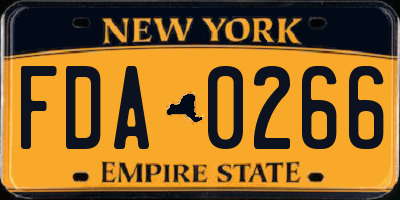 NY license plate FDA0266