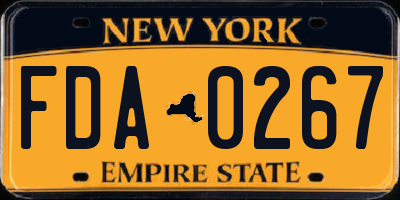 NY license plate FDA0267