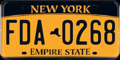 NY license plate FDA0268