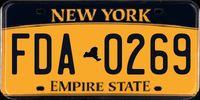 NY license plate FDA0269