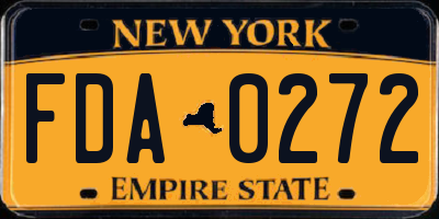 NY license plate FDA0272