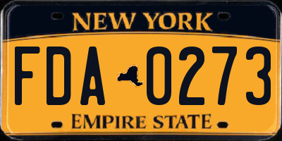 NY license plate FDA0273