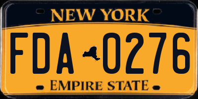 NY license plate FDA0276