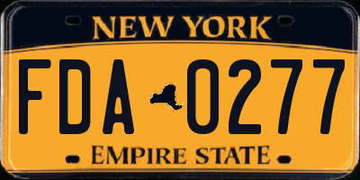 NY license plate FDA0277