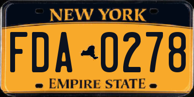 NY license plate FDA0278