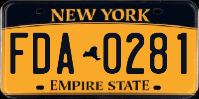 NY license plate FDA0281
