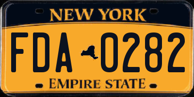 NY license plate FDA0282