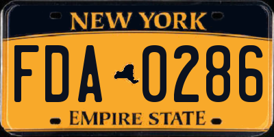 NY license plate FDA0286
