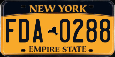 NY license plate FDA0288