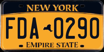 NY license plate FDA0290