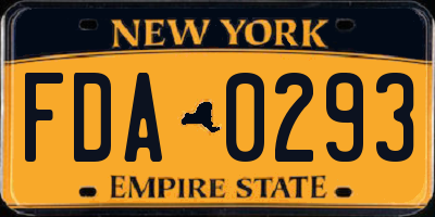NY license plate FDA0293