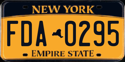NY license plate FDA0295
