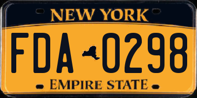 NY license plate FDA0298