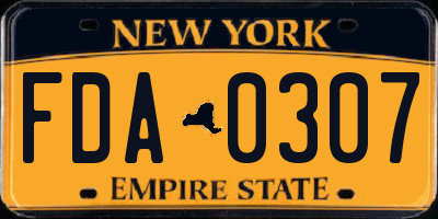 NY license plate FDA0307