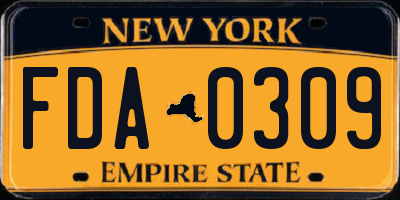 NY license plate FDA0309