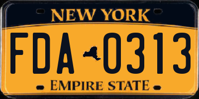 NY license plate FDA0313