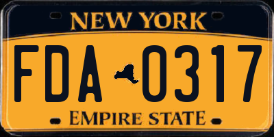 NY license plate FDA0317
