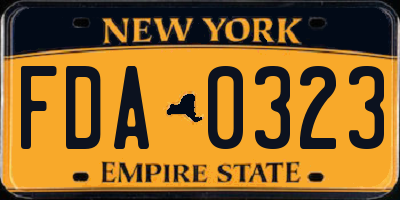 NY license plate FDA0323