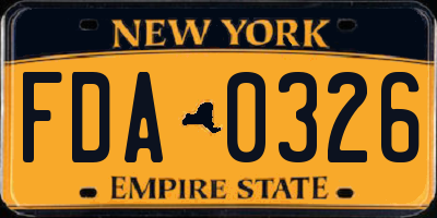 NY license plate FDA0326