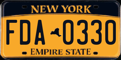 NY license plate FDA0330