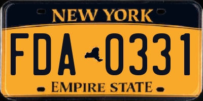 NY license plate FDA0331