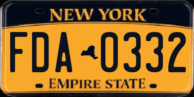 NY license plate FDA0332