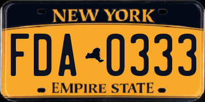 NY license plate FDA0333