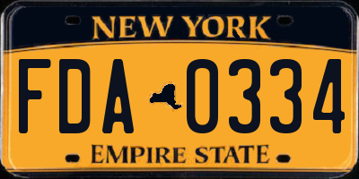 NY license plate FDA0334