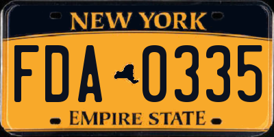 NY license plate FDA0335