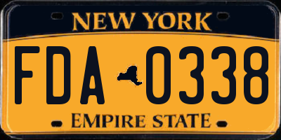 NY license plate FDA0338
