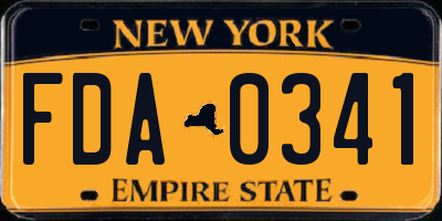 NY license plate FDA0341