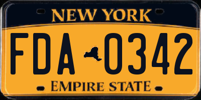 NY license plate FDA0342