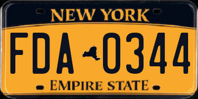 NY license plate FDA0344