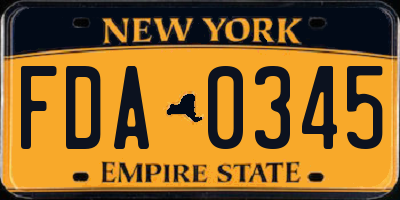 NY license plate FDA0345
