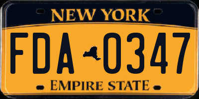 NY license plate FDA0347
