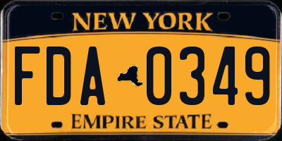 NY license plate FDA0349